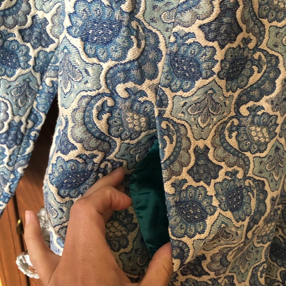 C Wonder Blue Jaquard Snap Button Coat - Picture 5 of 7